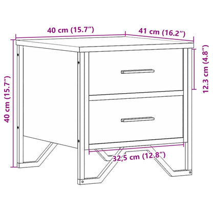 Comodino Nero 40x41x40 cm in Truciolato | homemem39