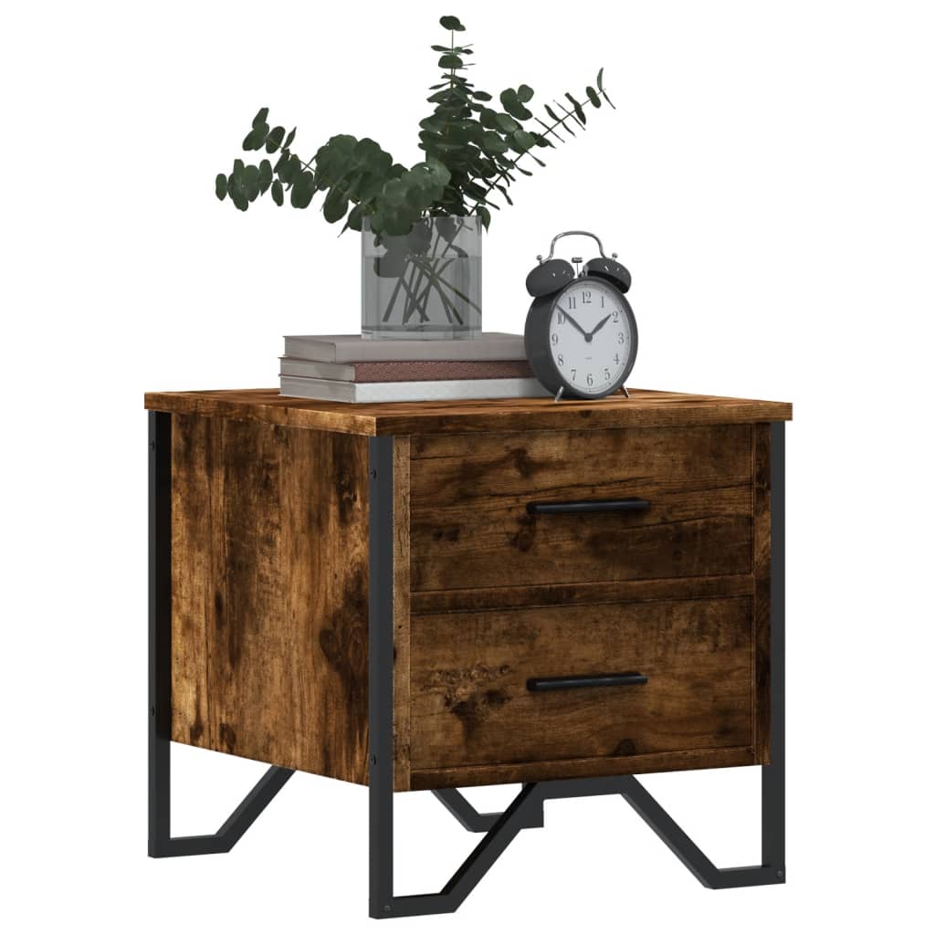 Comodino Rovere Fumo 40x41x40 cm in Truciolato