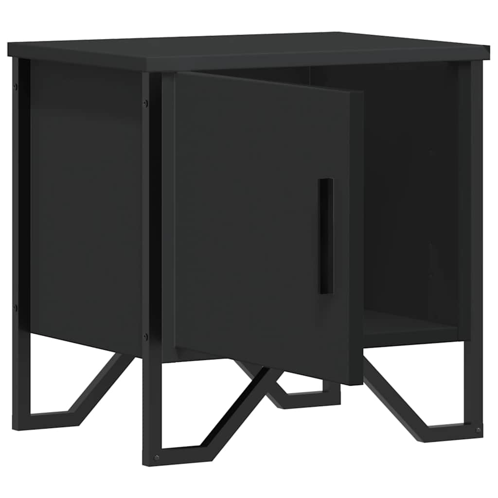 Comodino Nero 40x30x40 cm in Legno Multistrato - homemem39