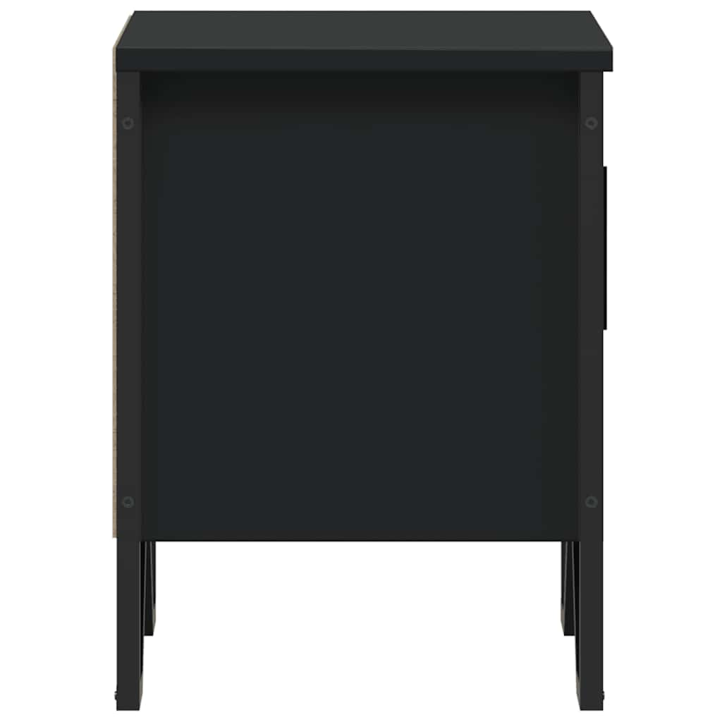 Comodino Nero 40x30x40 cm in Legno Multistrato - homemem39