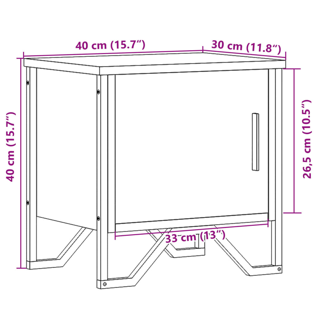 Comodini Rovere Sonoma 2 pz 40x30x40 cm in Legno Multistrato | homemem39