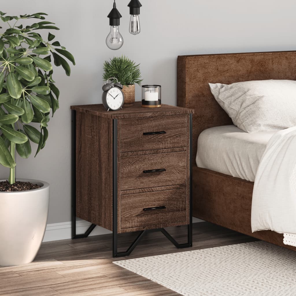 Comodino Rovere Marrone 40x41x60 cm in Legno Multistrato | homemem39