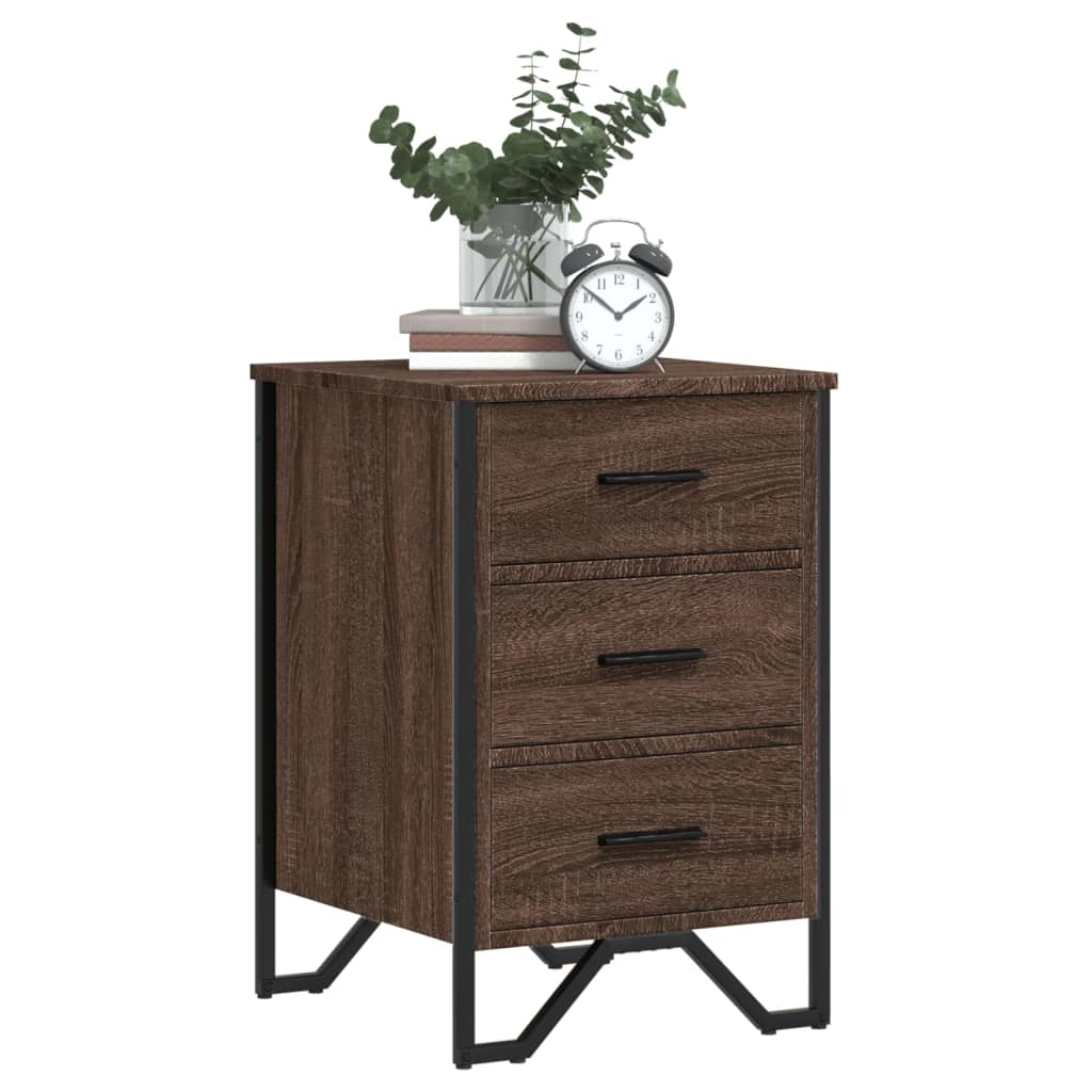 Comodino Rovere Marrone 40x41x60 cm in Legno Multistrato
