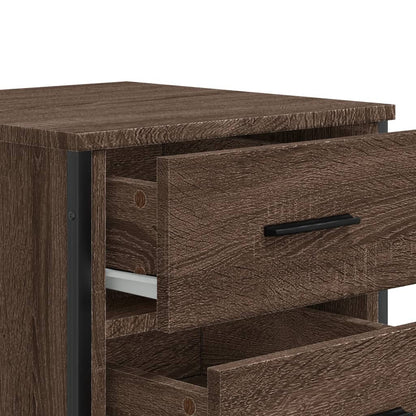 Comodino Rovere Marrone 40x41x60 cm in Legno Multistrato