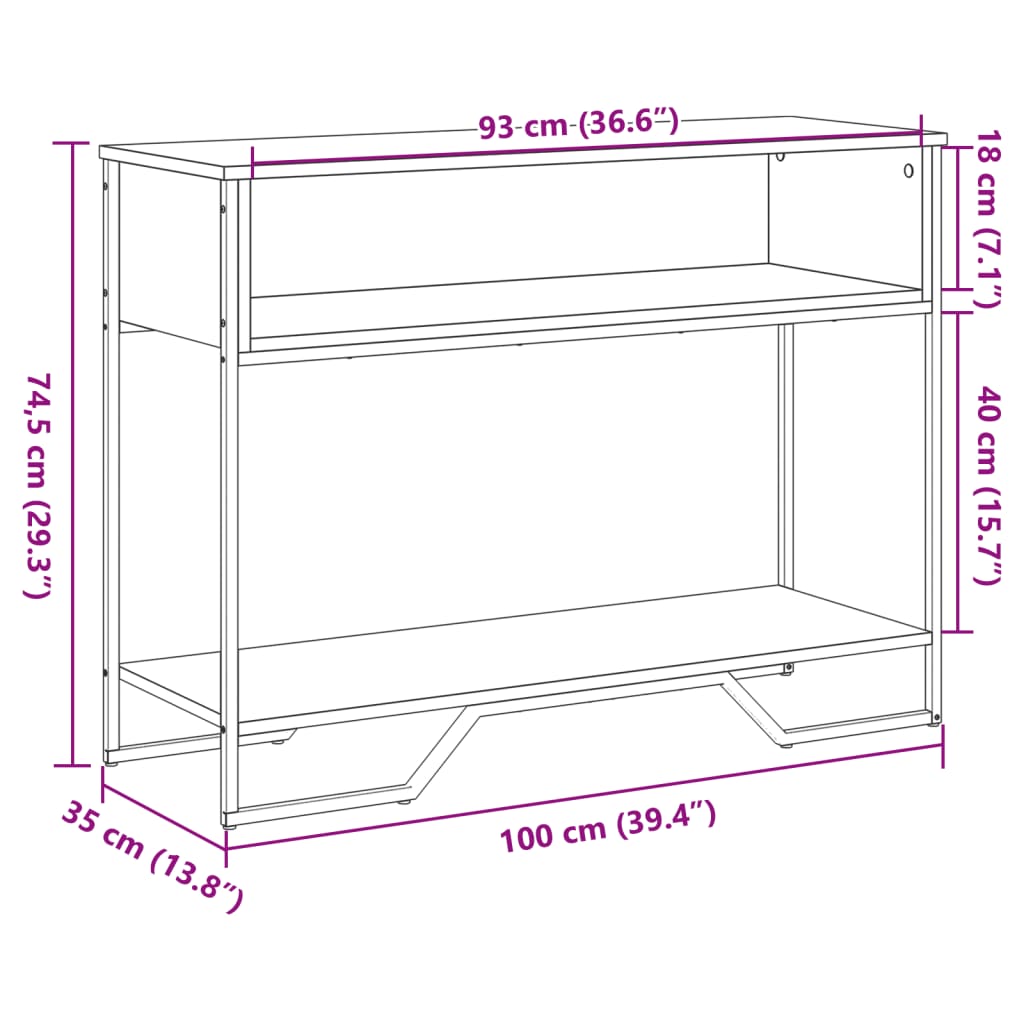 Tavolo Consolle Rovere Sonoma 100x35x74,5 cm in Truciolato | homemem39