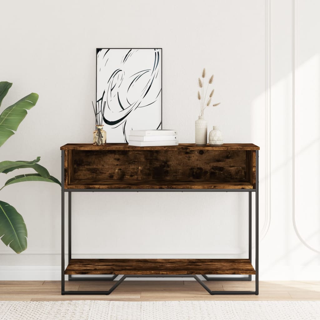 Tavolo Consolle Rovere Fumo 100x35x74,5 cm in Truciolato | homemem39