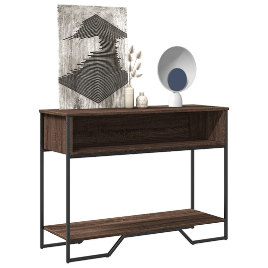 Tavolo Consolle Rovere Marrone 100x35x74,5 cm in Truciolato | homemem39