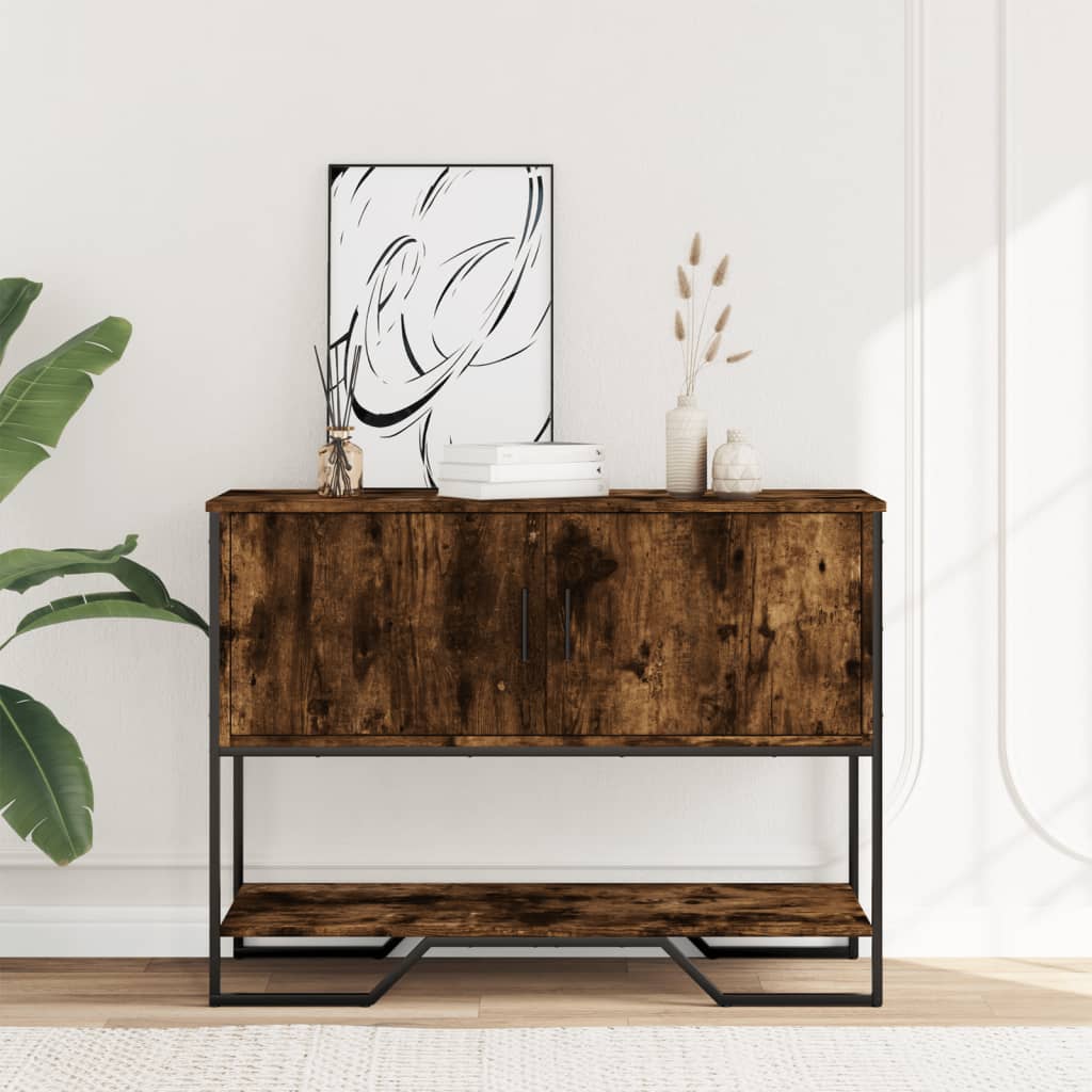 Tavolo Consolle Rovere Fumo 100x35x74,5 cm in Truciolato