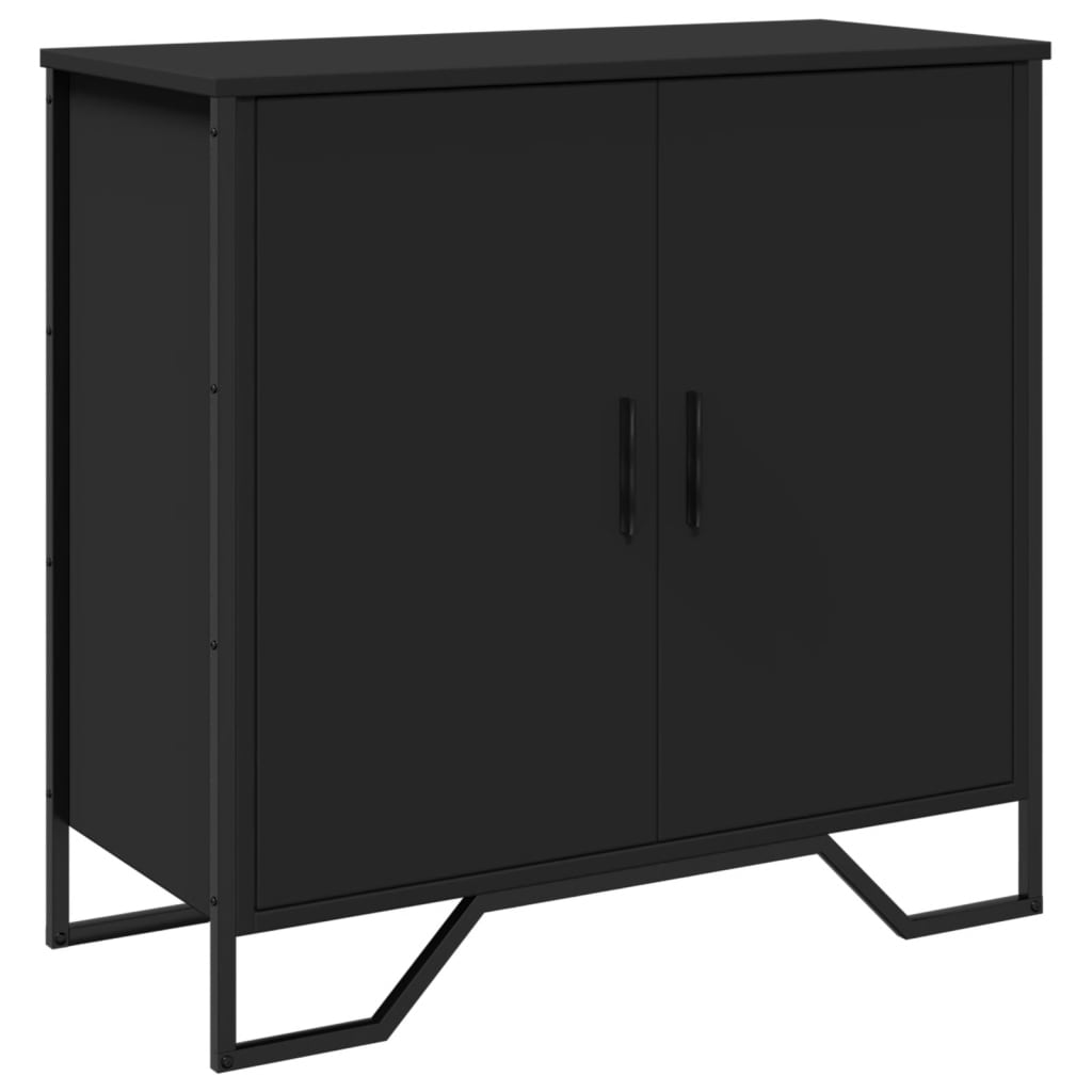 Credenza Nera 78x35,5x74,5 cm in Legno Multistrato