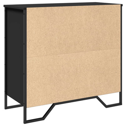 Credenza Nera 79,5x35,5x74,5 cm in Legno Multistrato