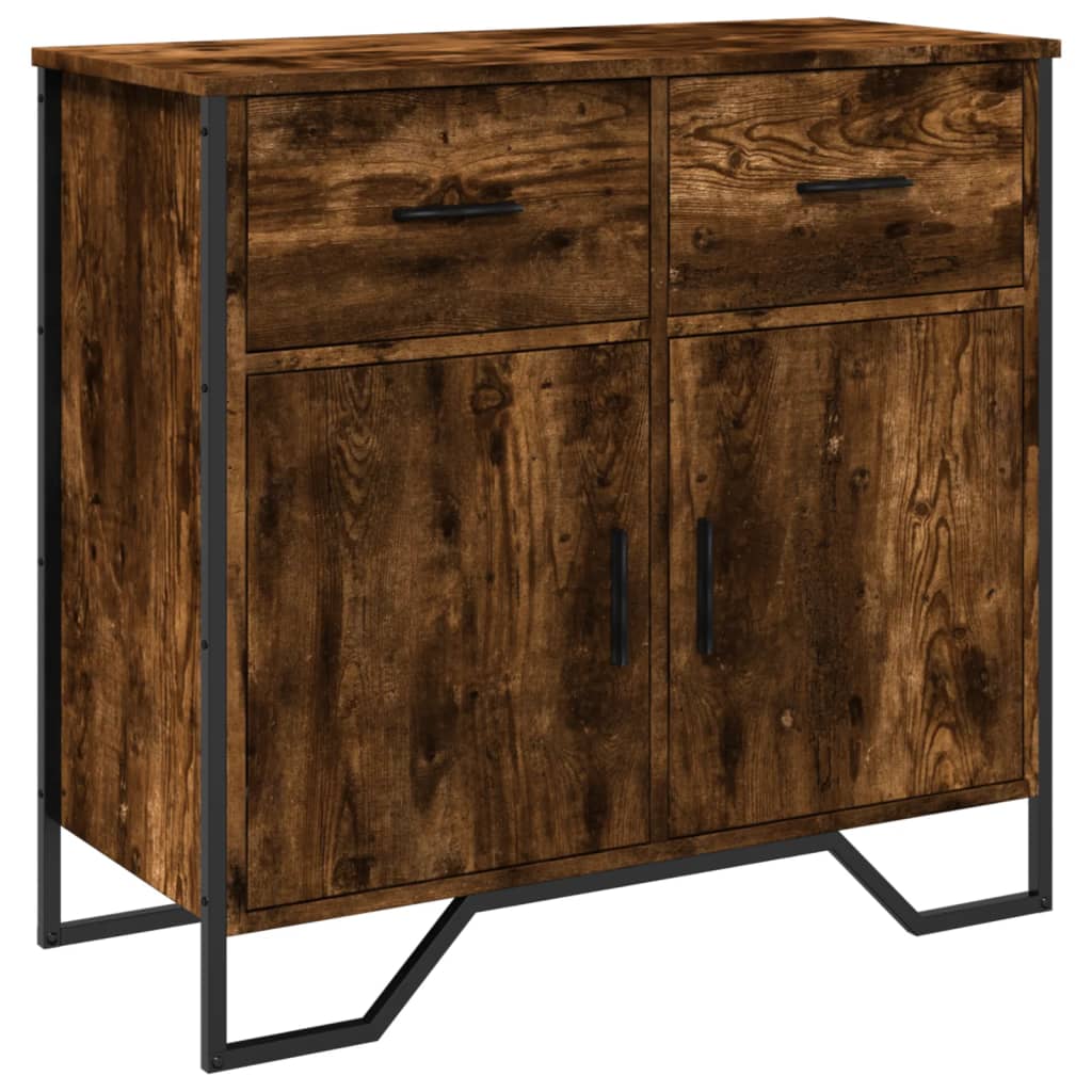 Credenza Rovere Fumo 79,5x35,5x74,5 cm in Legno Multistrato