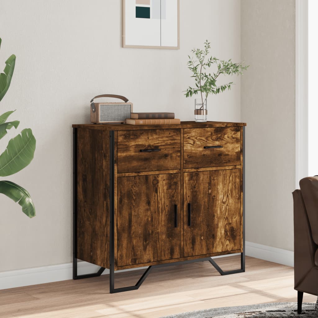 Credenza Rovere Fumo 79,5x35,5x74,5 cm in Legno Multistrato - homemem39