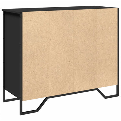 Credenza Nera 91x35,5x74,5 cm in Legno Multistrato