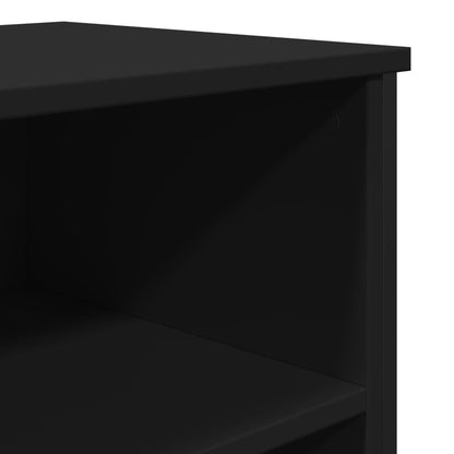 Credenza Nera 91x35,5x74,5 cm in Legno Multistrato