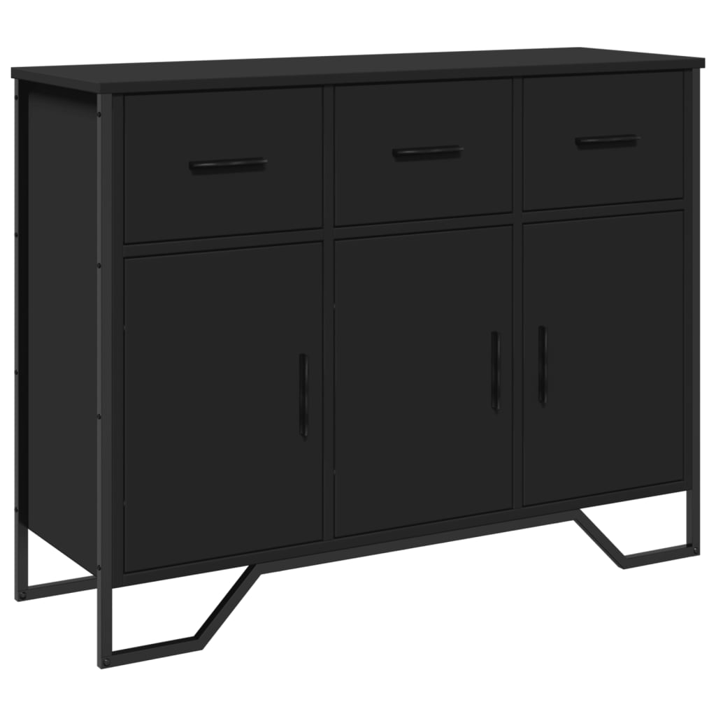 Credenza Nera 97x32,5x74,5 cm in Legno Multistrato