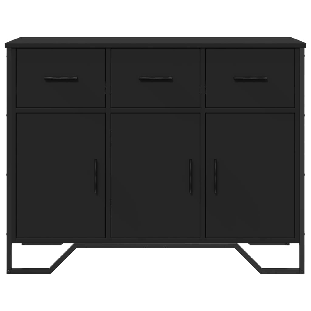 Credenza Nera 97x32,5x74,5 cm in Legno Multistrato