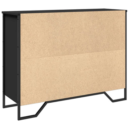 Credenza Nera 97x32,5x74,5 cm in Legno Multistrato