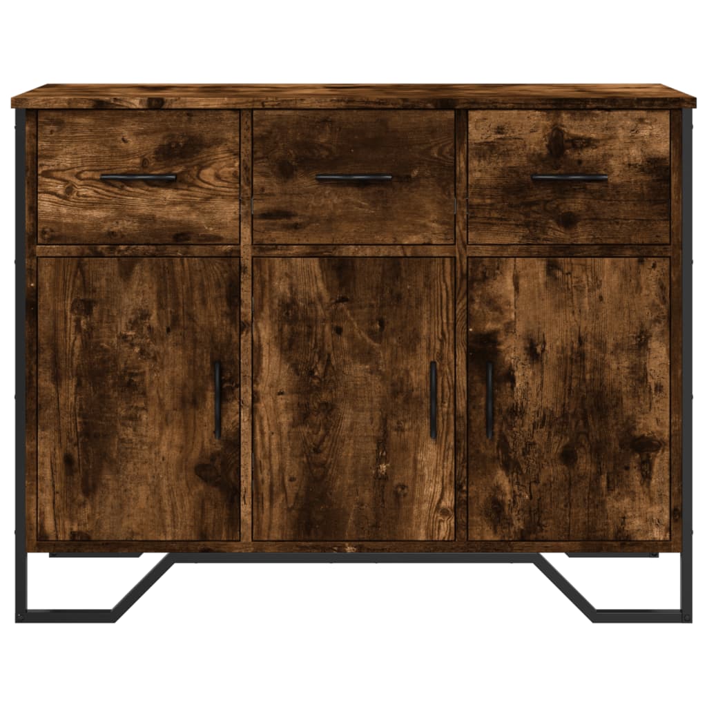 Credenza Rovere Fumo 97x32,5x74,5 cm in Legno Multistrato