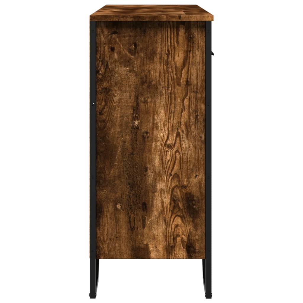 Credenza Rovere Fumo 97x32,5x74,5 cm in Legno Multistrato