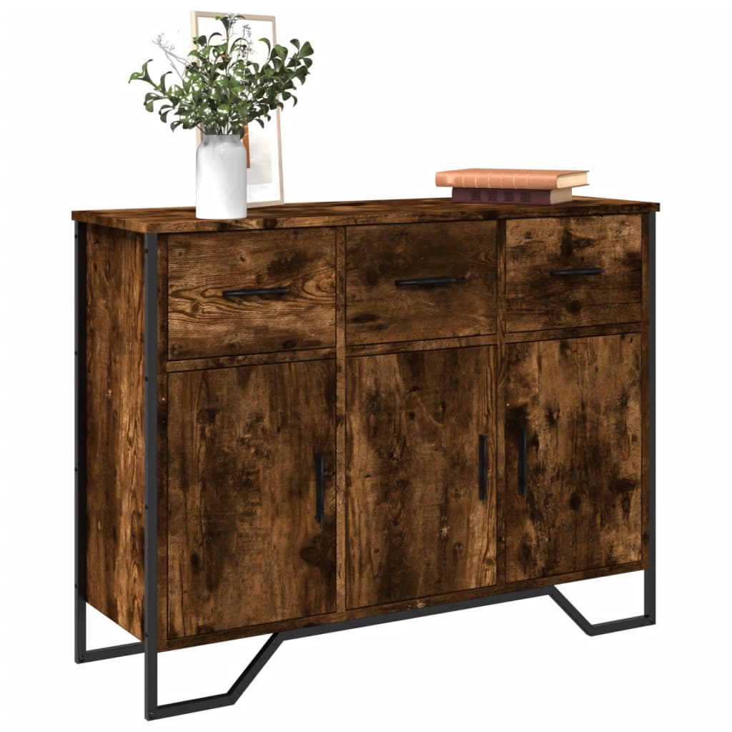 Credenza Rovere Fumo 97x32,5x74,5 cm in Legno Multistrato - homemem39