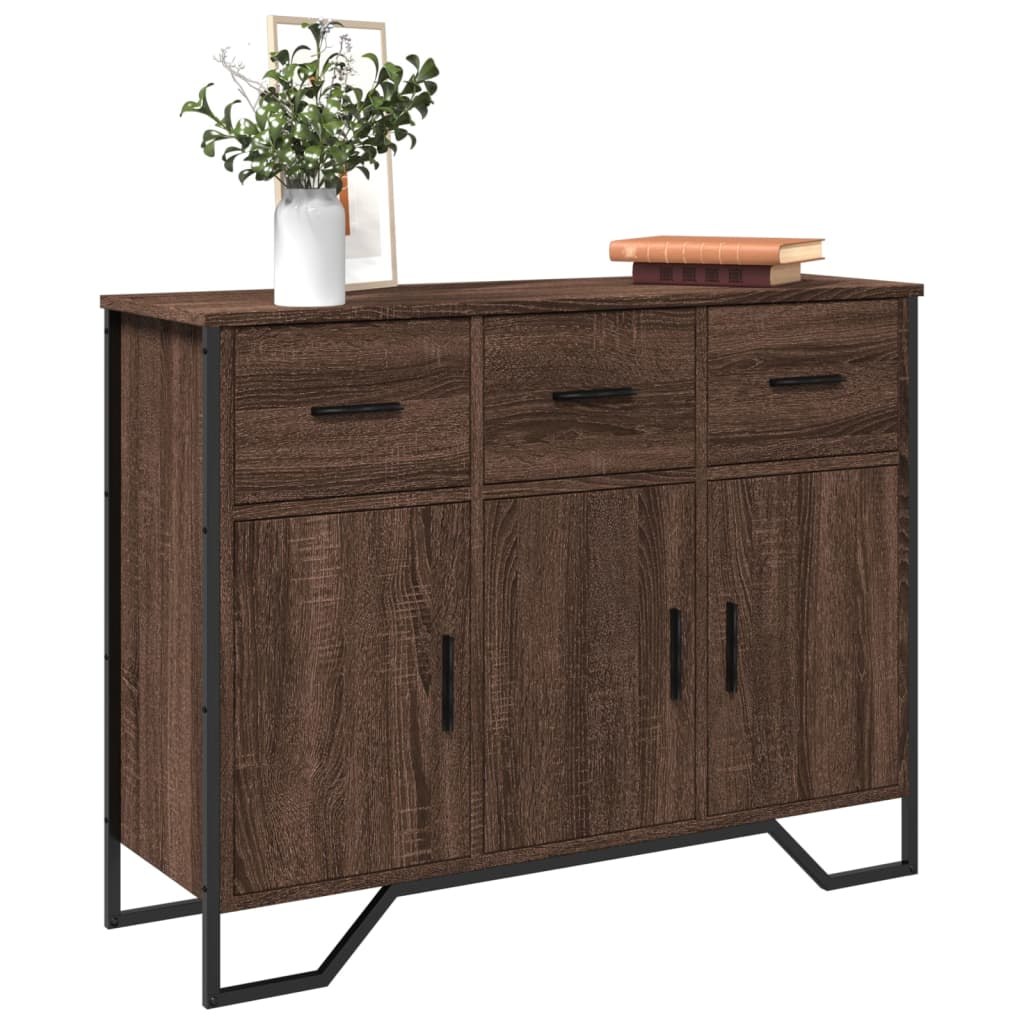 Credenza Rovere Marrone 97x32,5x74,5 cm in Legno Multistrato