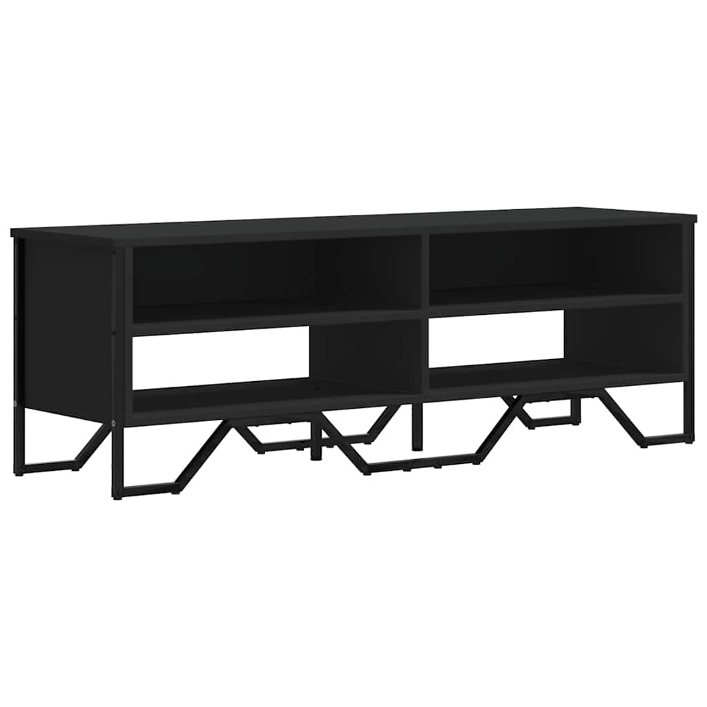 Mobile Porta TV Nero 122x34x41 cm in Legno Multistrato | homemem39