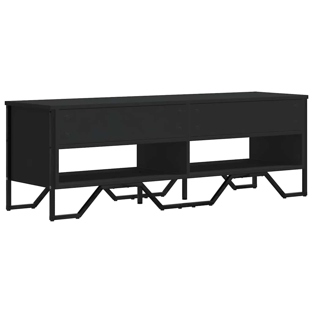 Mobile Porta TV Nero 122x34x41 cm in Legno Multistrato | homemem39