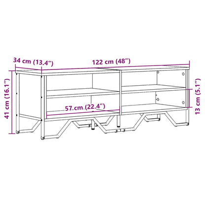 Mobile Porta TV Nero 122x34x41 cm in Legno Multistrato | homemem39
