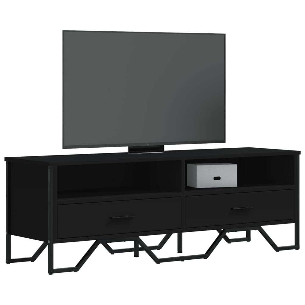 Mobile Porta TV Nero 122x34x41 cm in Legno Multistrato - homemem39