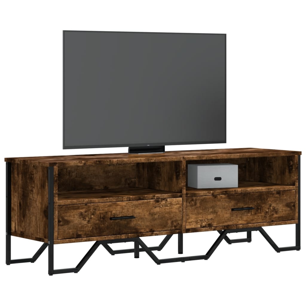 Mobile Porta TV Rovere Fumo 122x34x41 cm in Legno Multistrato - homemem39