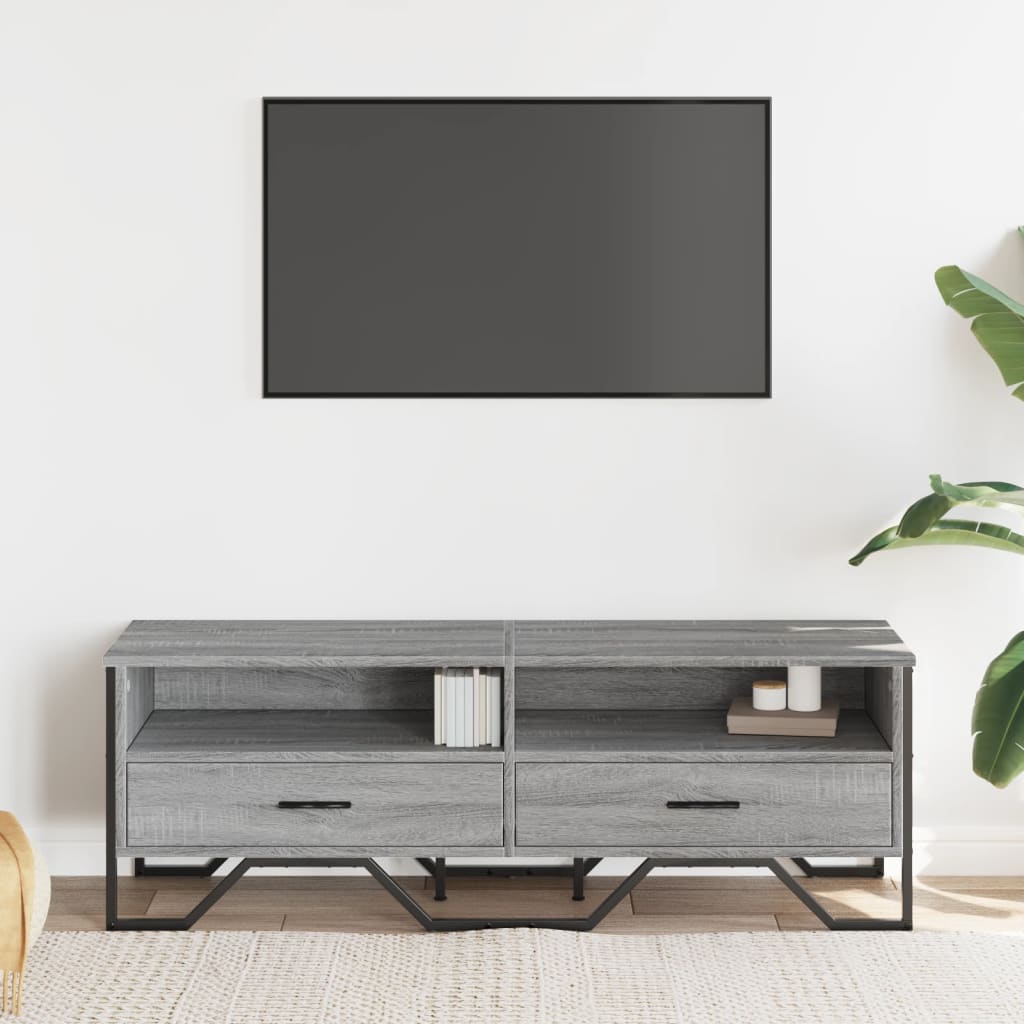 Mobile Porta TV Grigio Sonoma 122x34x41cm in Legno Multistrato - homemem39