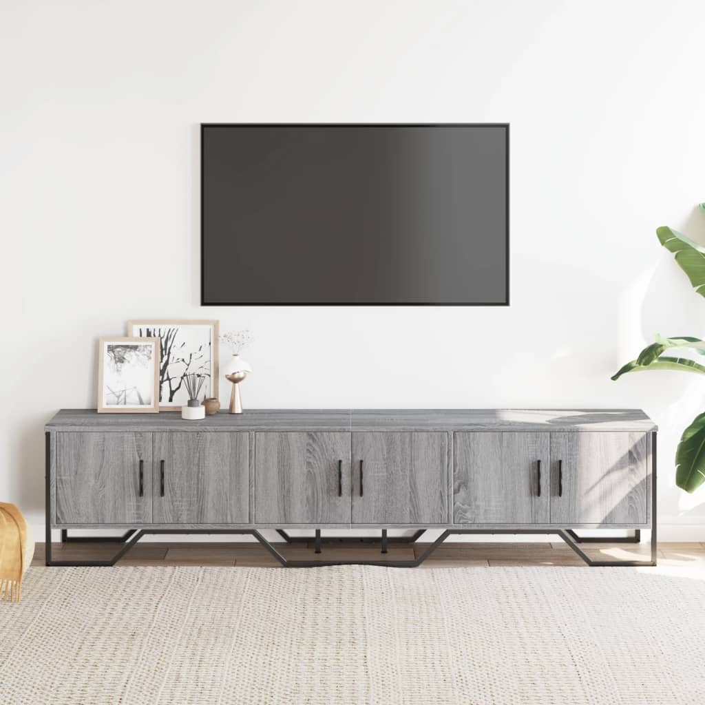 Mobile Porta TV Grigio Sonoma 180x34x41cm in Legno Multistrato - homemem39