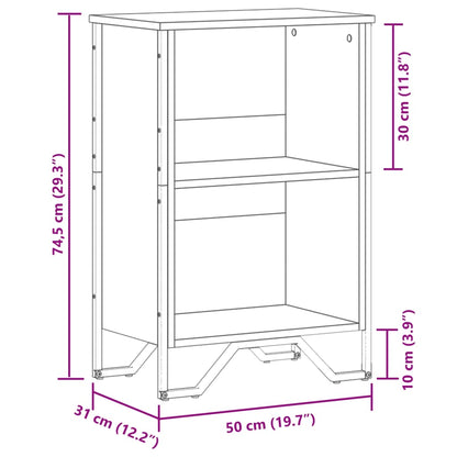 Libreria Nera 50x31x74,5 cm in Legno Multistrato