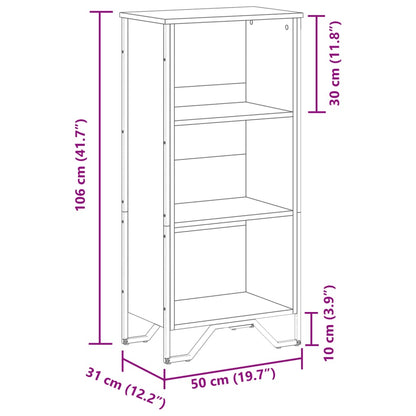 Libreria Nera 50x31x106 cm in Legno Multistrato