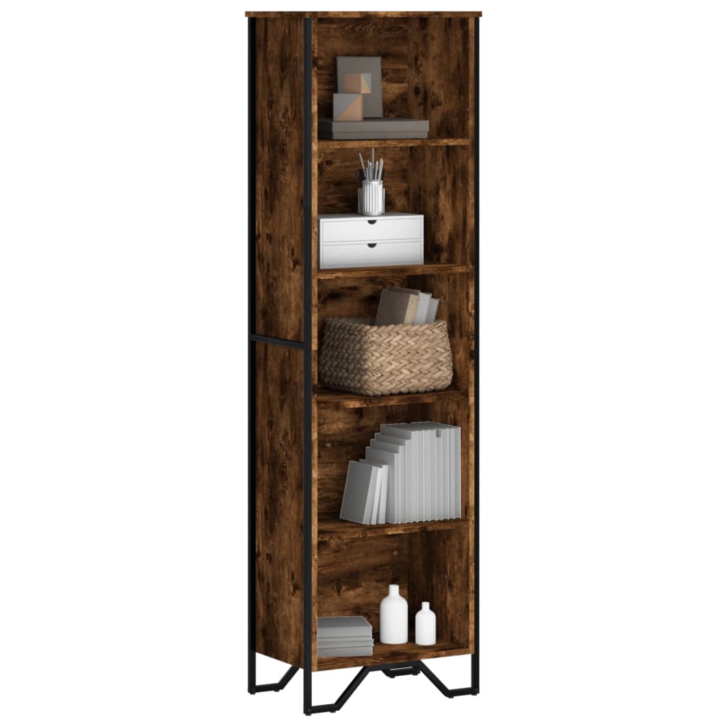 Libreria Rovere Fumo 50x31x169 cm in Legno Multistrato