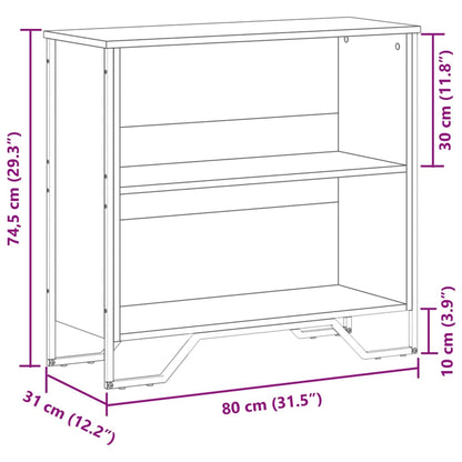 Libreria Nera 80x31x74,5 cm in Legno Multistrato