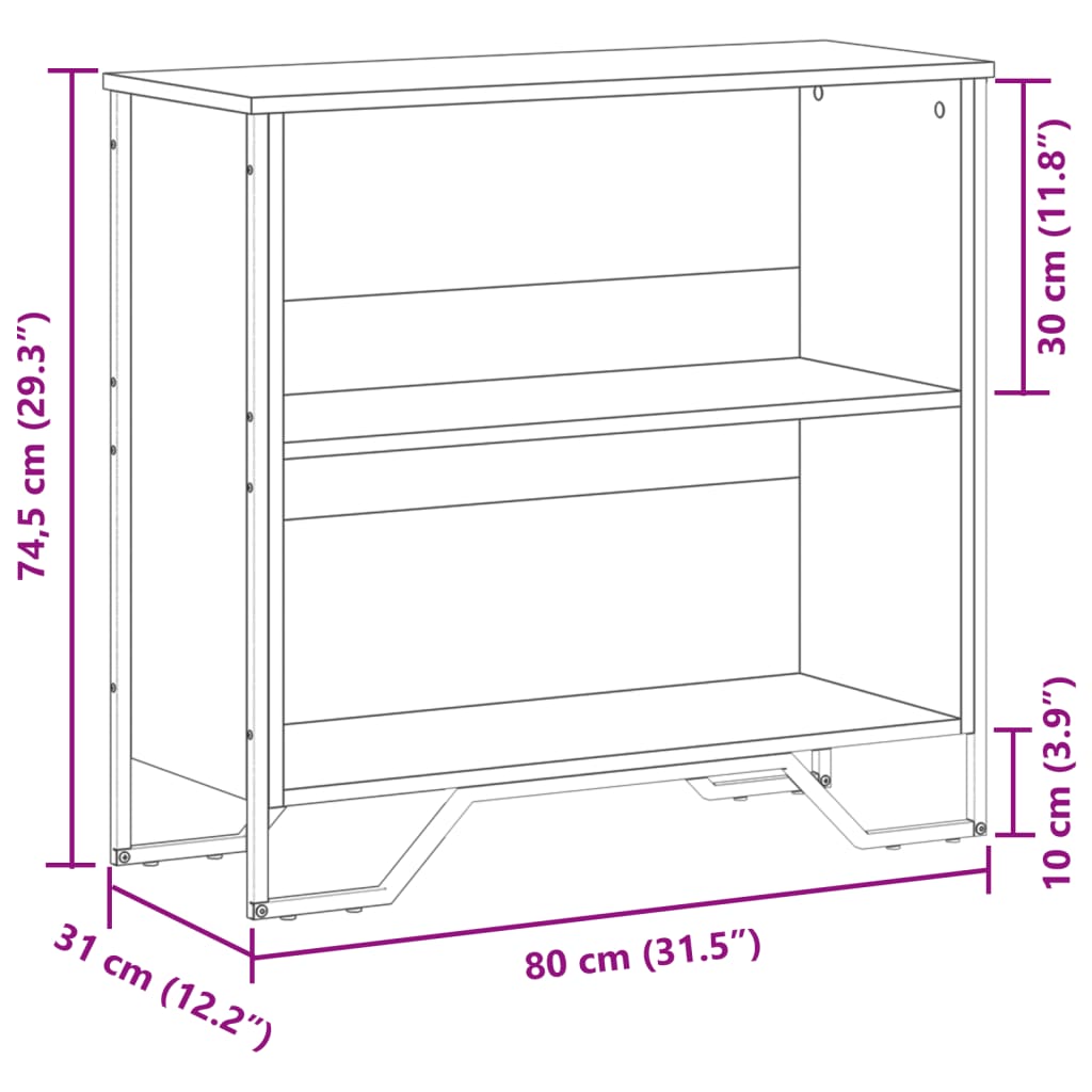 Libreria Rovere Sonoma 80x31x74,5 cm in Legno Multistrato