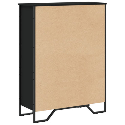 Libreria Nera 80x31x106 cm in Legno Multistrato