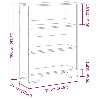 Libreria Nera 80x31x106 cm in Legno Multistrato