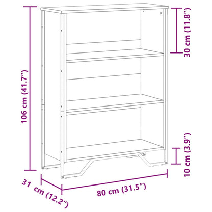 Libreria Rovere Fumo 80x31x106 cm in Legno Multistrato