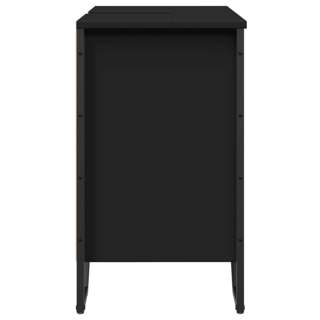 Mobile Lavabo Bagno Nero 60x35x60 cm in Truciolato | homemem39