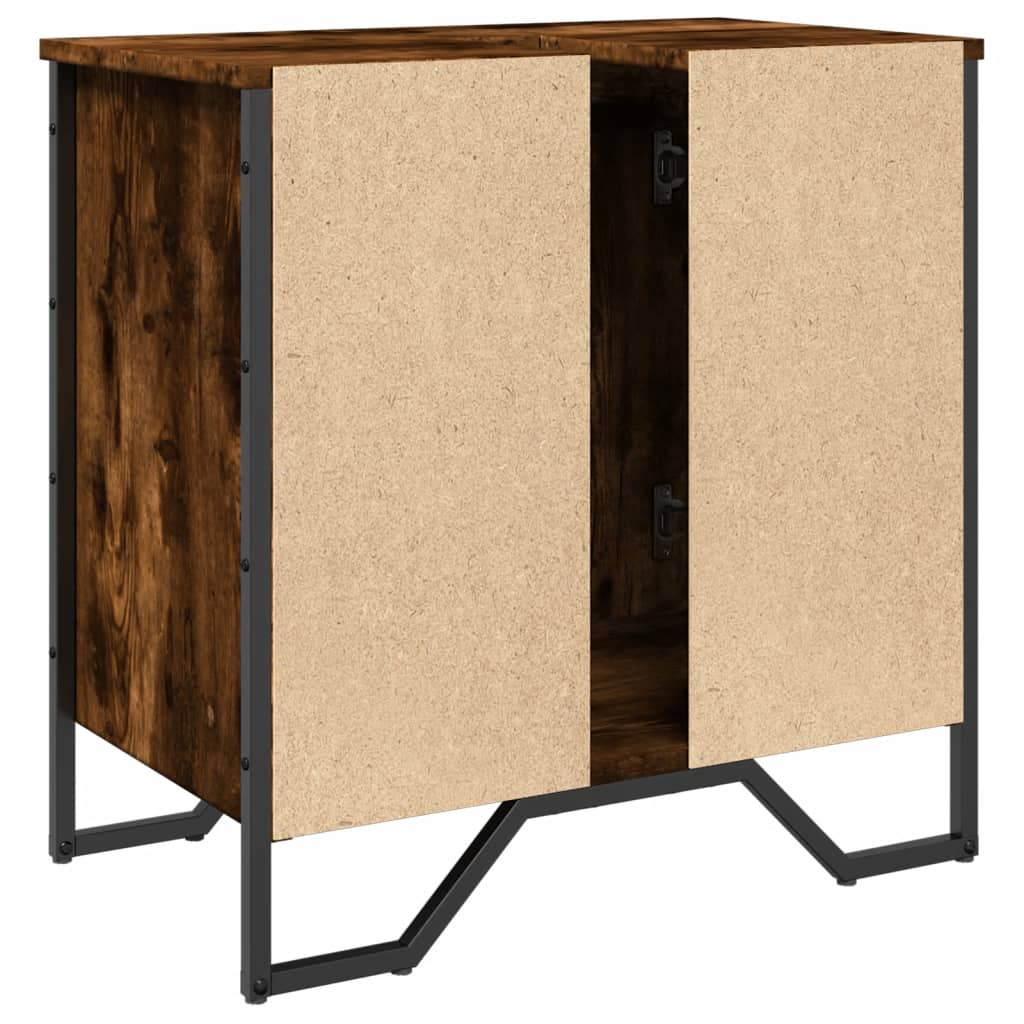 Mobile Lavabo Bagno Rovere Fumo 60x35x60 cm Legno Multistrato | homemem39