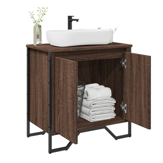 Mobile Lavabo Bagno Rovere Marrone 60x35x60cm in Truciolato | homemem39