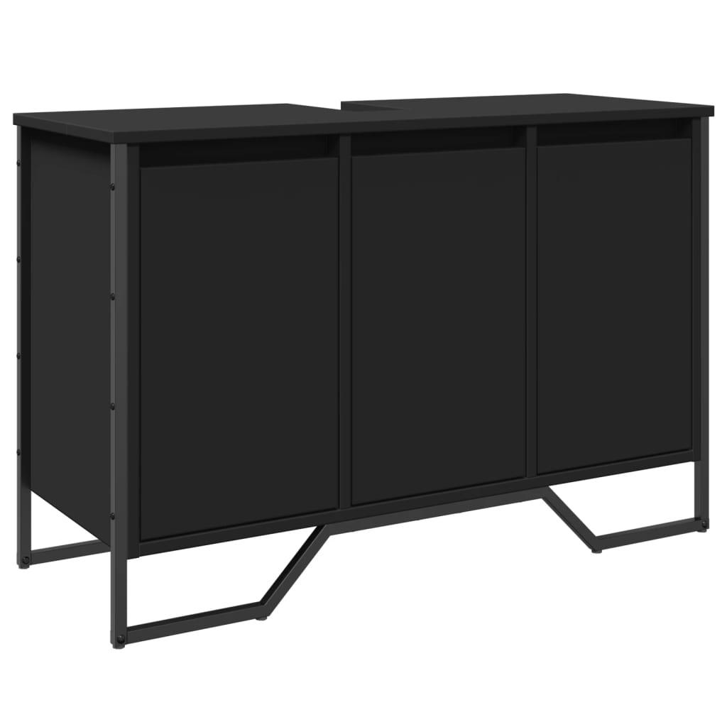 Mobile Lavabo Bagno Nero 91x35x60 cm in Truciolato | homemem39