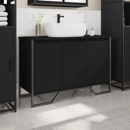 Mobile Lavabo Bagno Nero 91x35x60 cm in Truciolato | homemem39