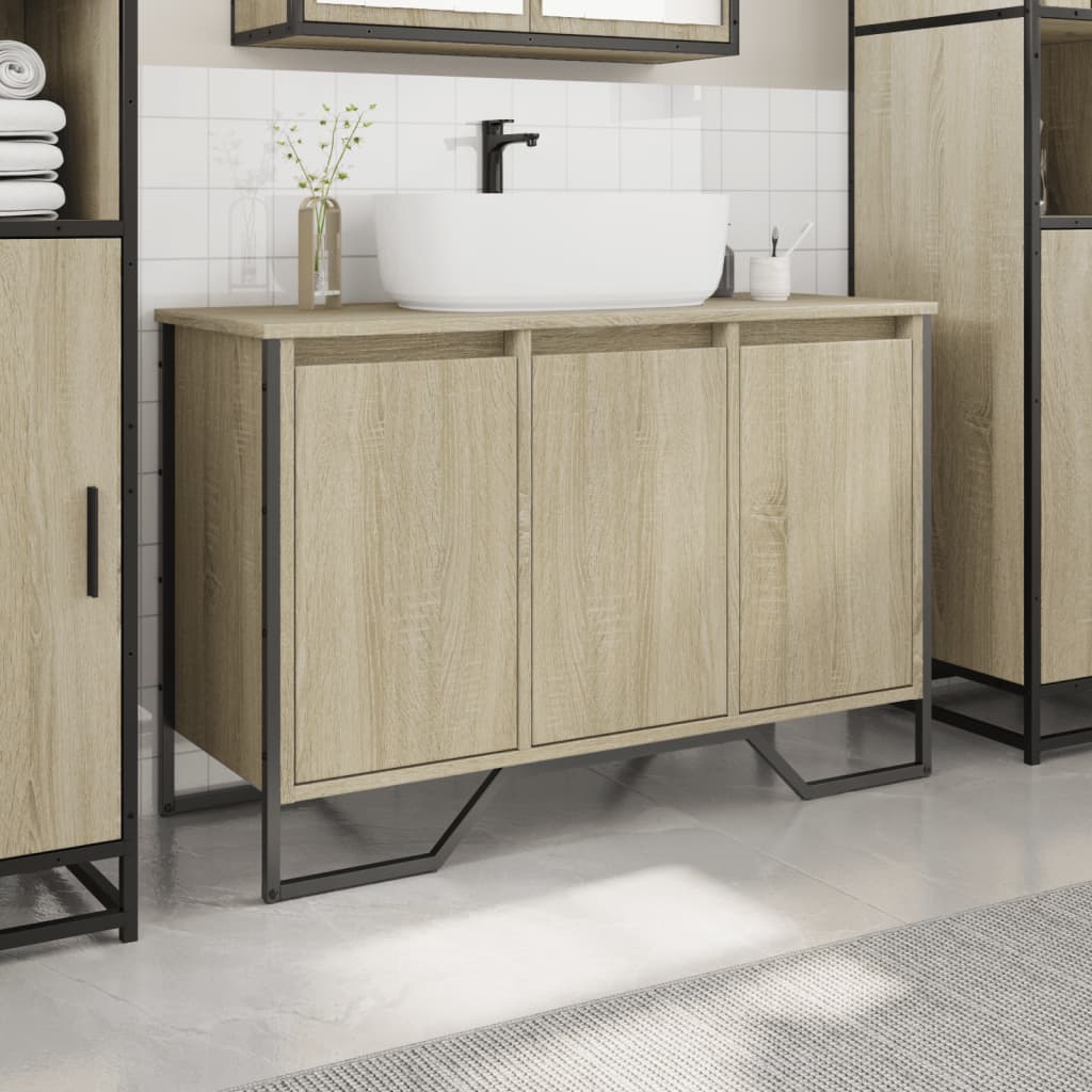 Mobile Lavabo Bagno Rovere Sonoma 91x35x60 cm in Truciolato | homemem39