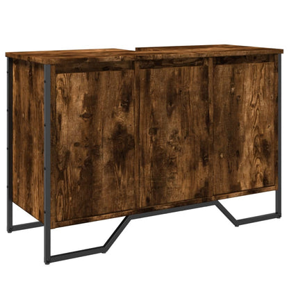 Mobile Lavabo Bagno Rovere Fumo 91x35x60 cm in Truciolato