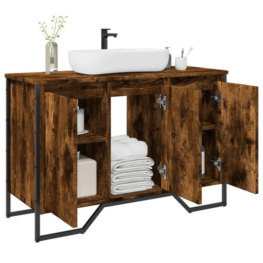 Mobile Lavabo Bagno Rovere Fumo 91x35x60 cm in Truciolato | homemem39