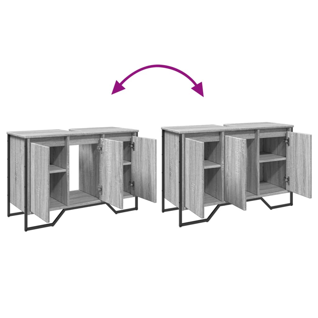 Mobile Lavabo Bagno Grigio Sonoma 91x35x60 cm in Truciolato | homemem39