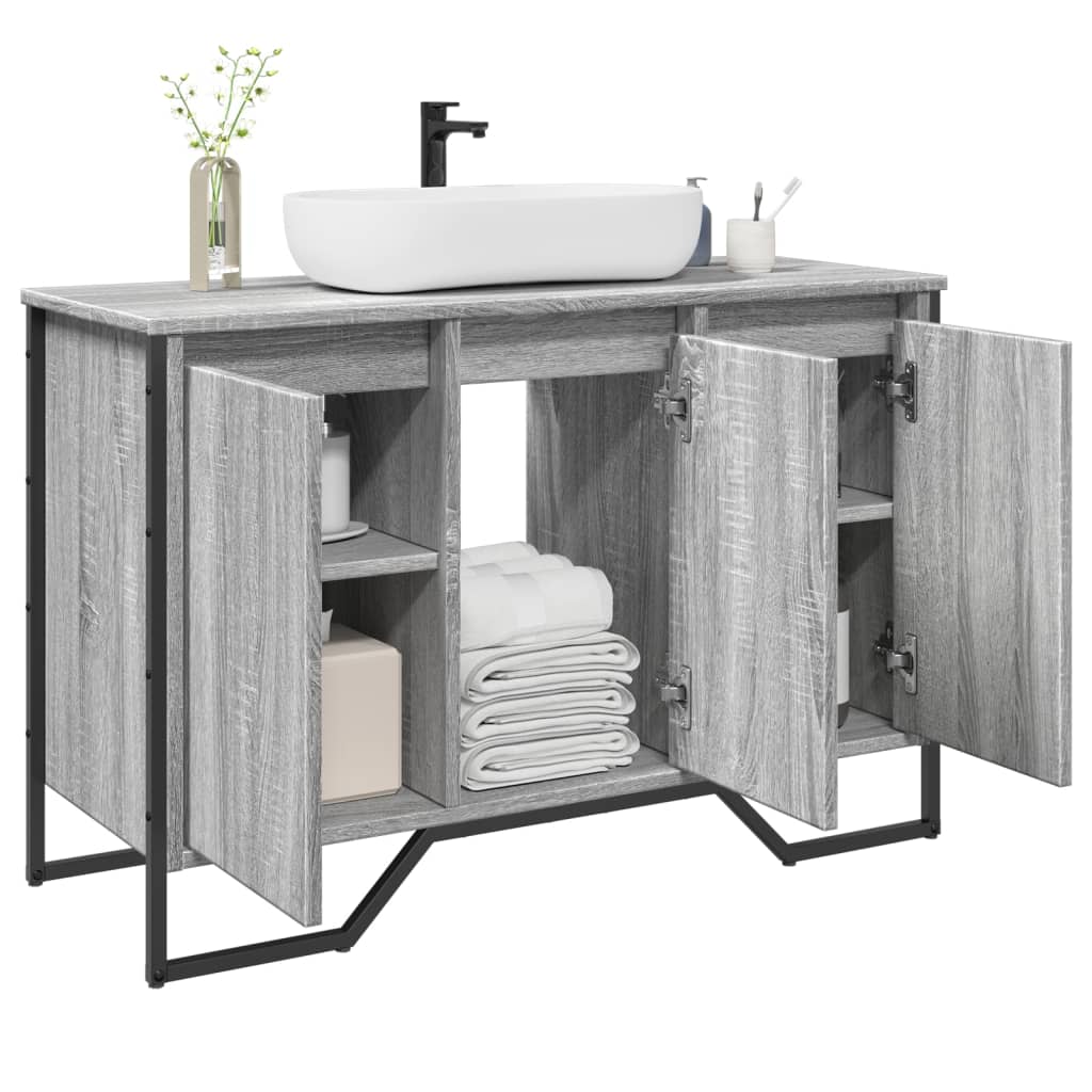Mobile Lavabo Bagno Grigio Sonoma 91x35x60 cm in Truciolato | homemem39